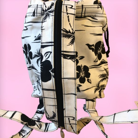 Canvas Floral Sling Shoulder Bag OR Backpack Compact Small - Picture 8 of 10